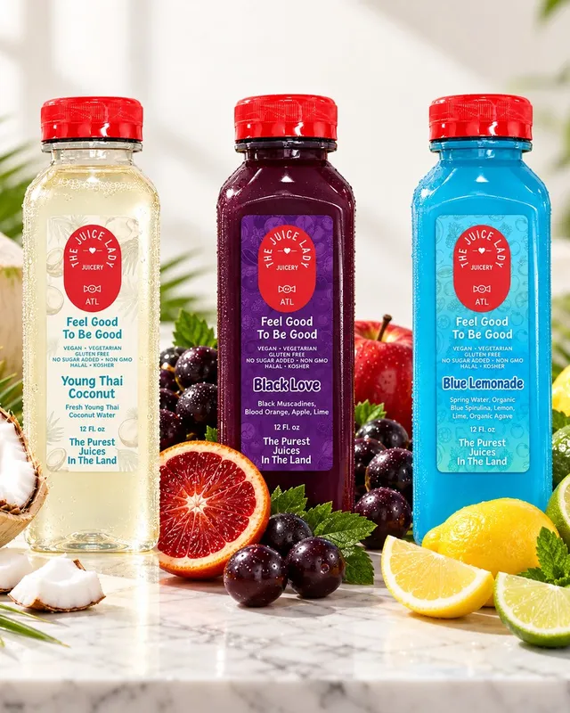 FEEL GOOD TRIO: Young Thai Coconut, Black Love & Blue Lemonade (3 Bottles, 12 fl oz Each)