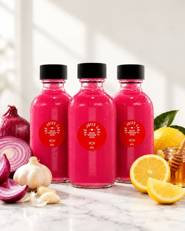 PINK SHOT: Organic Red Onion, Garlic, Agave & Lemon (1 Bottle, 2 fl oz)